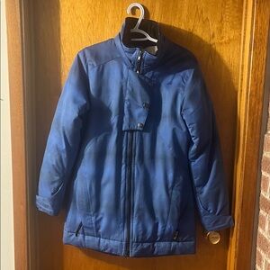 Women’s Valanga Blue/Faded Black Striped Ski & Snow Jacket - Winter Coat Size 6